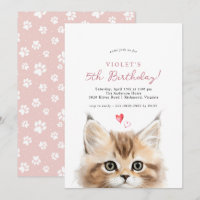 Cute Kitten | Girl's Pink Kitty Cat Birthday Party