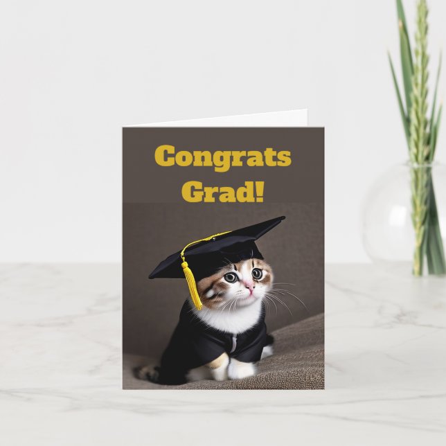 Cute Kitten Graduation  Card (Front)
