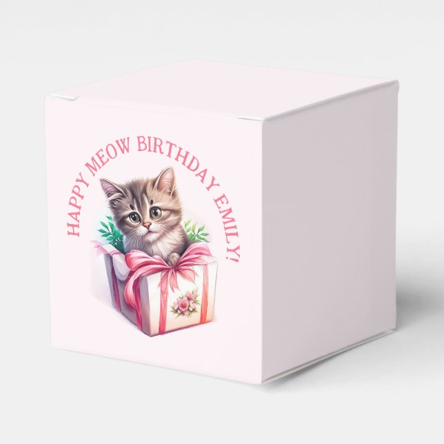Cute Kitten in a Box Birthday Gift (Front Side)
