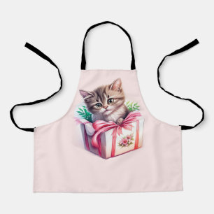 Cute Kitten in a Box Birthday Gift Apron