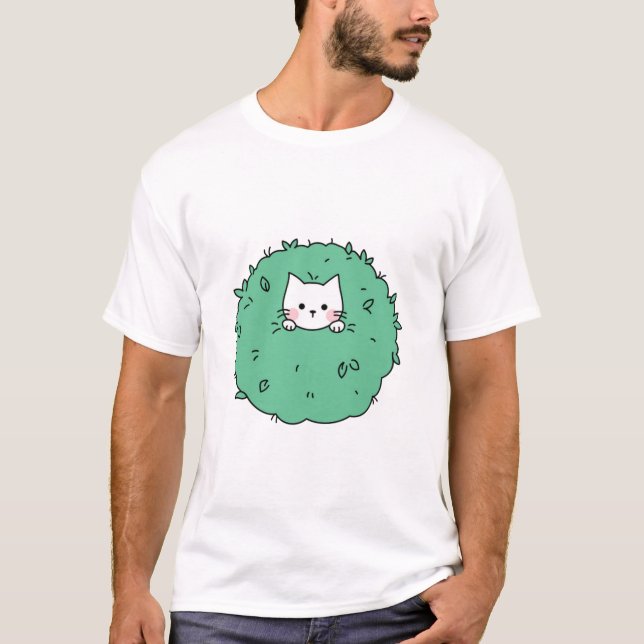 Cute Kitten in a Bush  T-Shirt (Front)