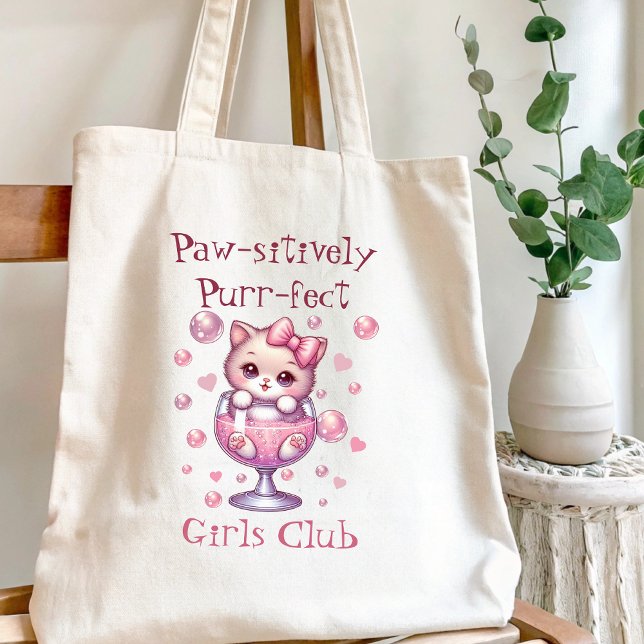 Cute Kitten in Bubble Cup Tote Bag (Creator Uploaded)