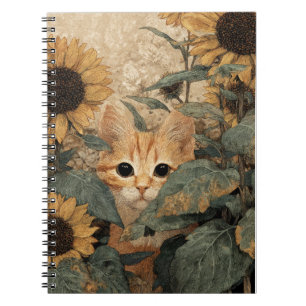 Cute Kitten in Flowers  Notebook