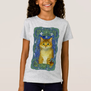 Cute Kitten in Vintage Art Nouveau Style T-Shirt