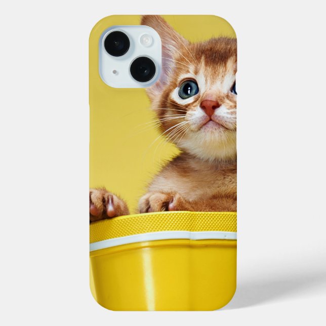 Cute kitten in yellow bucket Case-Mate iPhone case (Back)