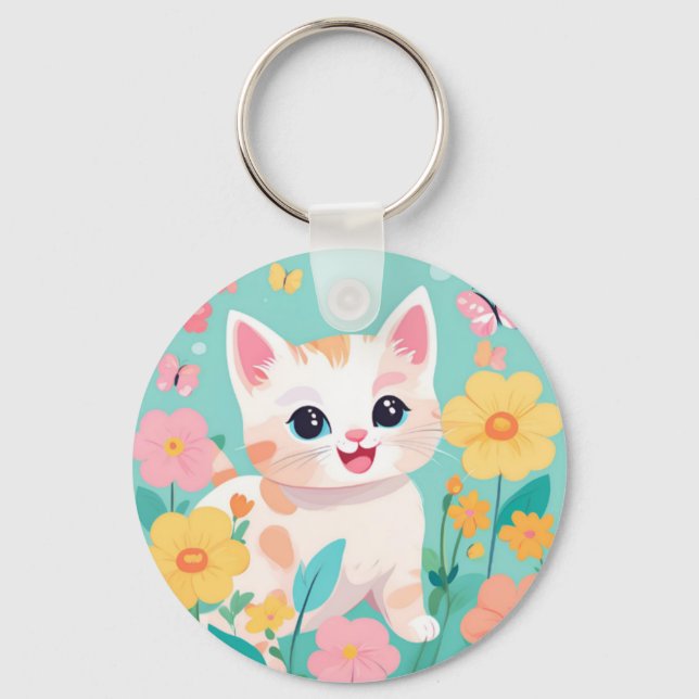 Cute Kitten Key Ring (Front)
