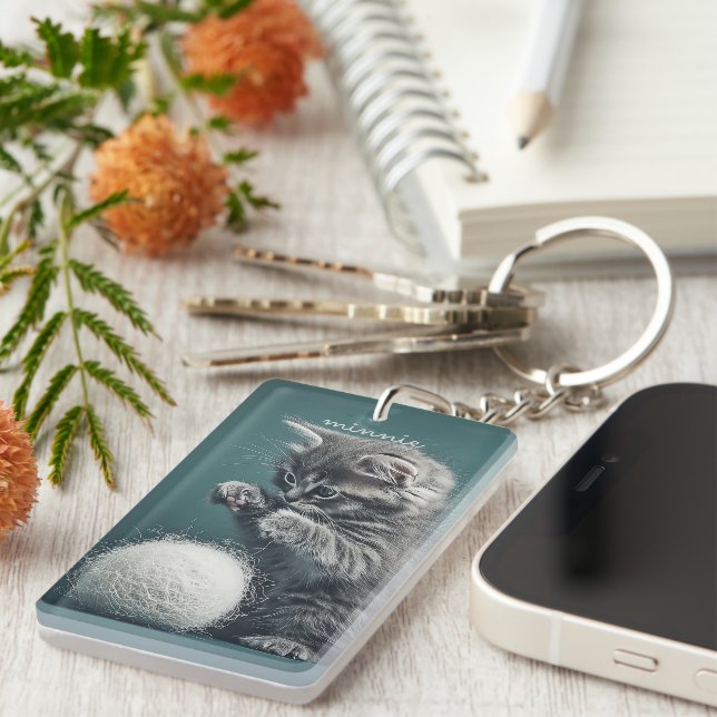 Cute Kitten Key Ring (Front Right)