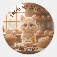 Cute Kitten Kneading Dough