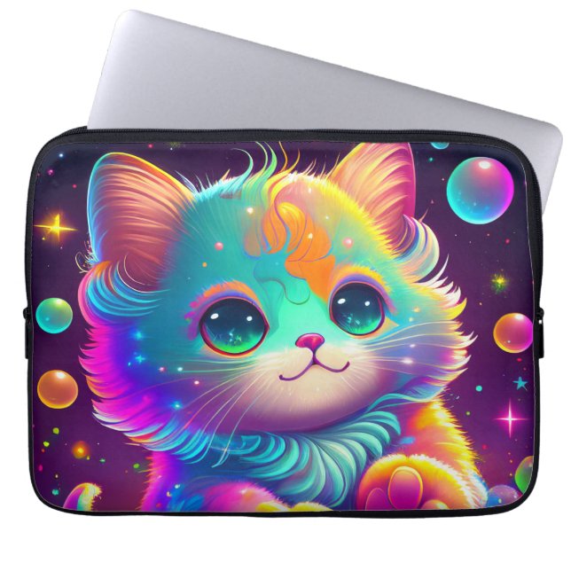 Cute Kitten Laptop Sleeve (Front)