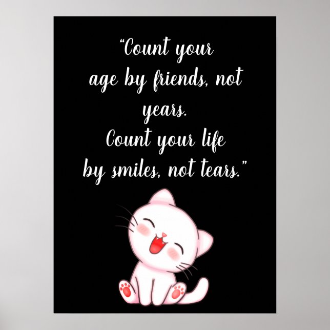Cute Kitten Laughing Poster (Front)