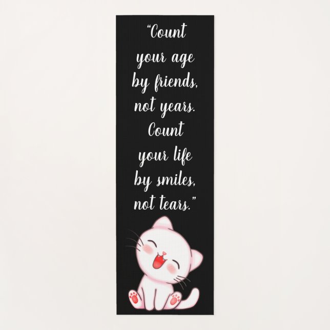 Cute Kitten Laughing Yoga Mat (Front)