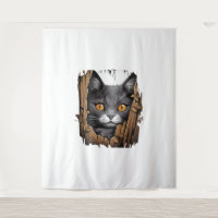 Cute kitten looks from torn fabric - Cats T-Shirt 