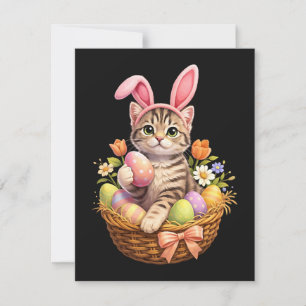 Cute Kitten Lovers Happy Easter Cat Announcement
