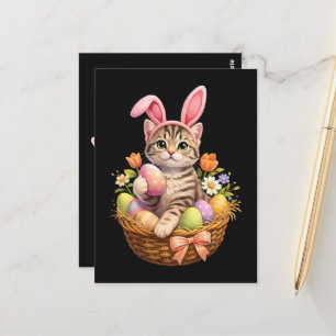 Cute Kitten Lovers Happy Easter Cat Postcard