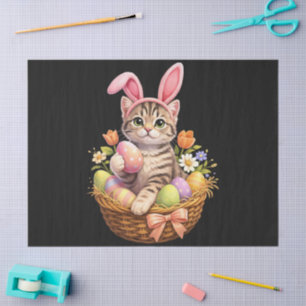 Cute Kitten Lovers Happy Easter Cat Tissue Paper