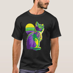 Cute Kitten Mardi Gras Cat Butterfly New Orleans W T-Shirt