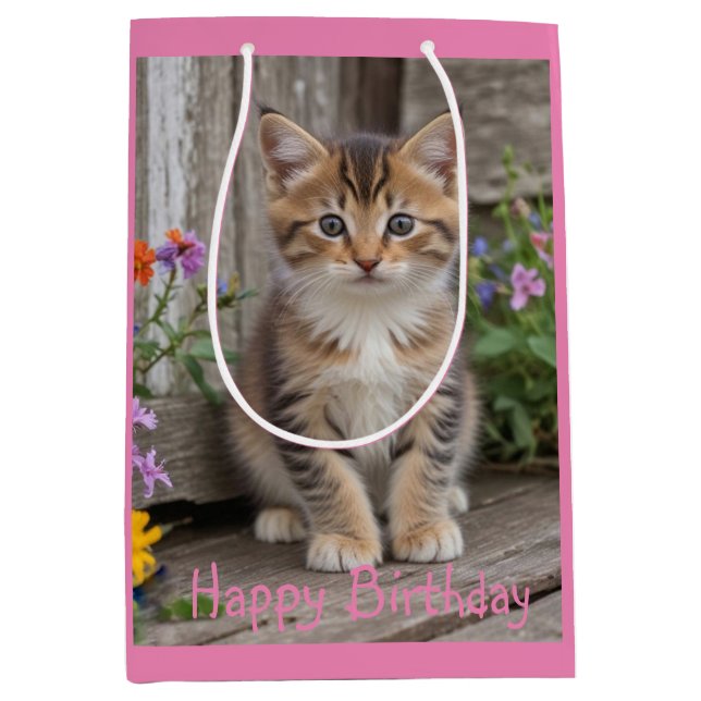 Cute Kitten  Medium Gift Bag (Front)