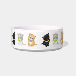 Cute kitten medium personalised ceramic pet bowl