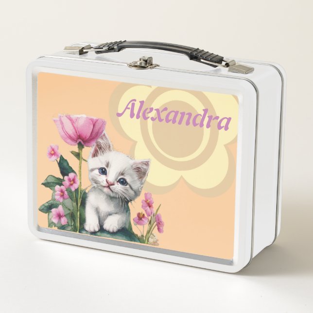 Cute Kitten Metal Lunchbox (Front)