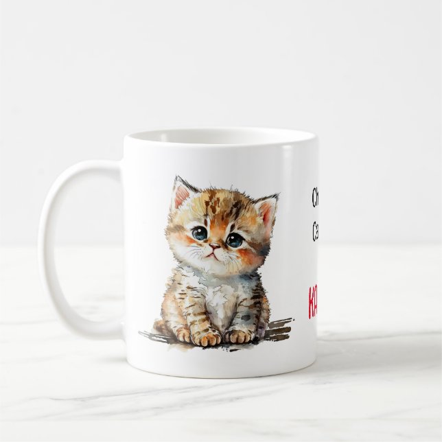 Cute Kitten on a Childless Cat Lady for Kamala  Coffee Mug (Left)