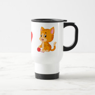 Cute Kitten Orange Tabby Tiger Cat Kitty Mum Travel Mug