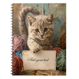 Cute Kitten Personalised Kids Notebook – Pastel Ca