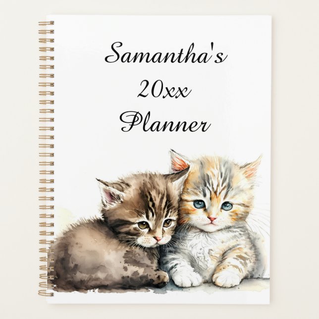 Cute Kitten Personalised Planner (Front)