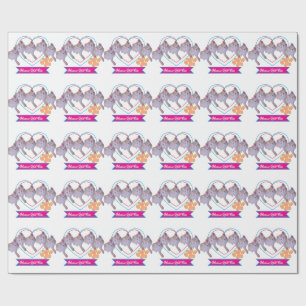 Cute Kitten Photo, Pawprint, Humor Text Wrapping Paper