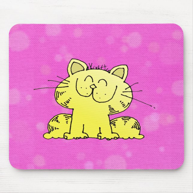 Cute Kitten Pink Room Mouse Mat (Front)