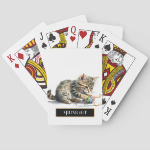 Cute Kitten Playing with Yarn Personalise Cards