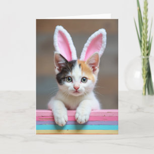 Cute Kitten Portrait Art Card