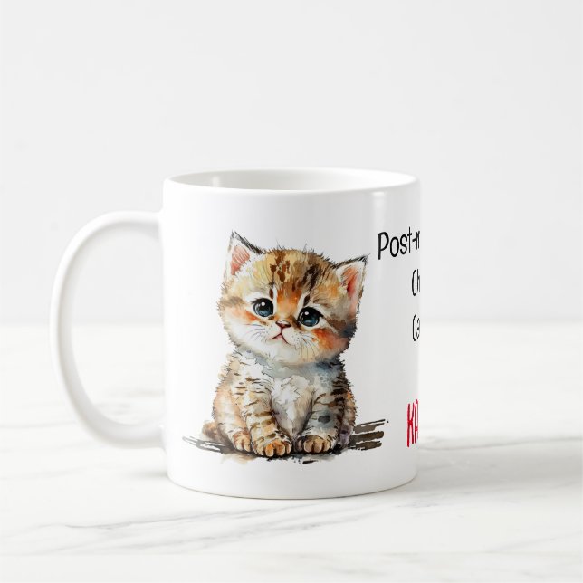 Cute Kitten Post-menopausal Childless Cat Lady  Coffee Mug (Left)