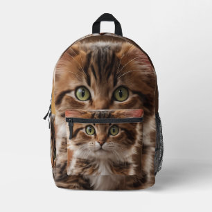 Cute Kitten Printed Backpack