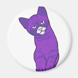 Cute kitten purple magnet