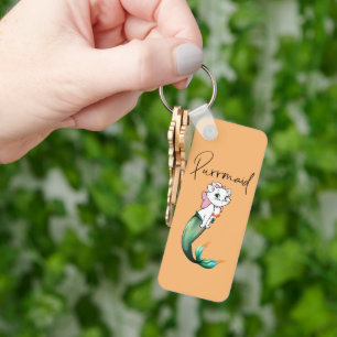 Cute Kitten Purrmaid – Fun Mermaid Cat Design Key Ring