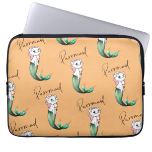 Cute Kitten Purrmaid – Fun Mermaid Cat Design Laptop Sleeve