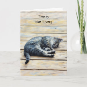 Cute Kitten Relax Relaxing Art Note Card