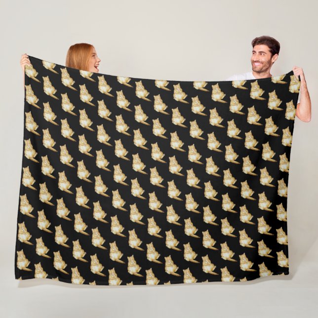cute kitten sleeping ginger cat fleece blanket (In Situ)