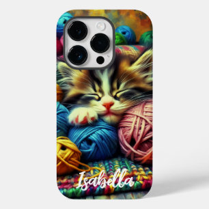 Cute Kitten Sleeping under a Blanket Case-Mate iPhone 14 Pro Case