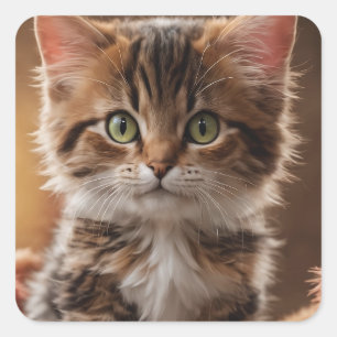 Cute Kitten Square Sticker