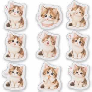 Cute Kitten Sticker Pack Expressive and Adorable