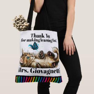 Cute Kitten Teacher Tote - See Back! Bag