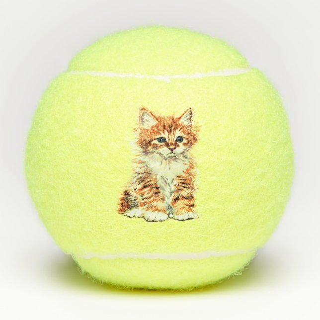 Cute Kitten Tennis Balls (Front)