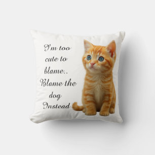 Cute Kitten Throw Pillow