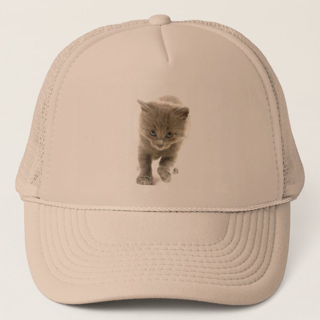 cute kitten trucker hat (Front)