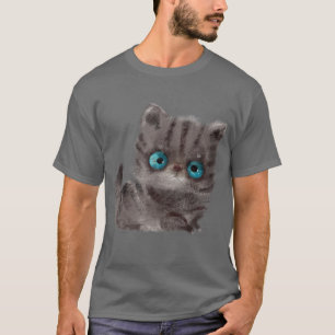 Cute Kitten Tshirt, Girls Kitten Shirt, Womens Kit T-Shirt