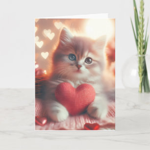 Cute Kitten Valentine's Day Blank Card