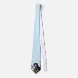 Cute kitten - vintage cat art tie