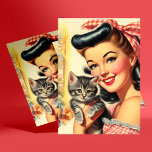 Cute Kitten Vintage Pin Up Postcard<br><div class="desc">Cute Kitten Vintage Pin Up</div>
