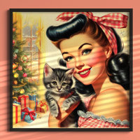 Cute Kitten Vintage Pin Up